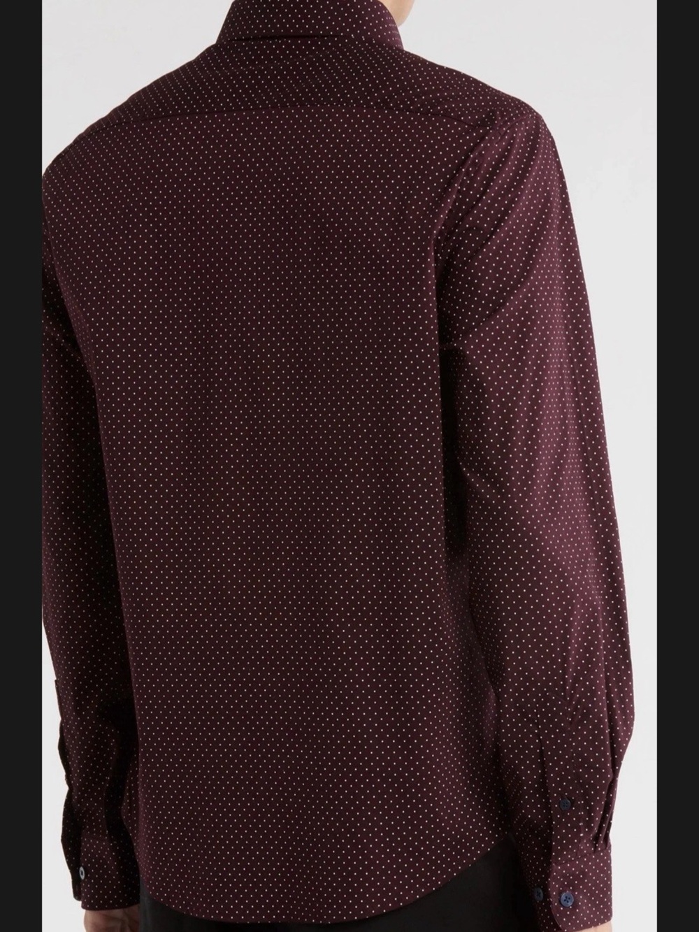 Michael Brandon Burgundy Shirt with White Microdots - Picture 3 of 5